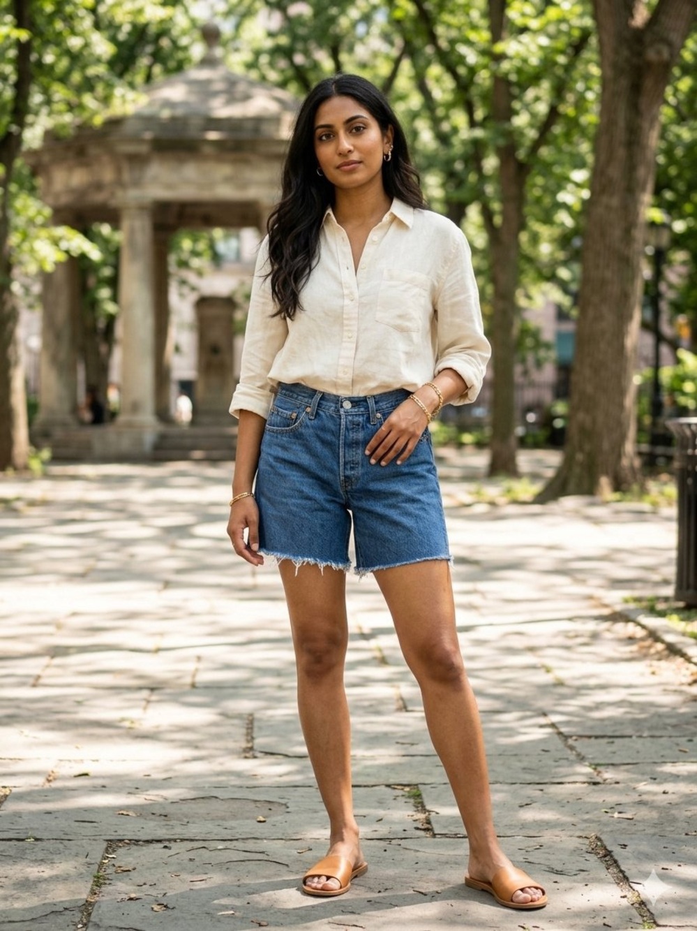 Levi’s 501 High-Rise Raw Hem Denim Shorts